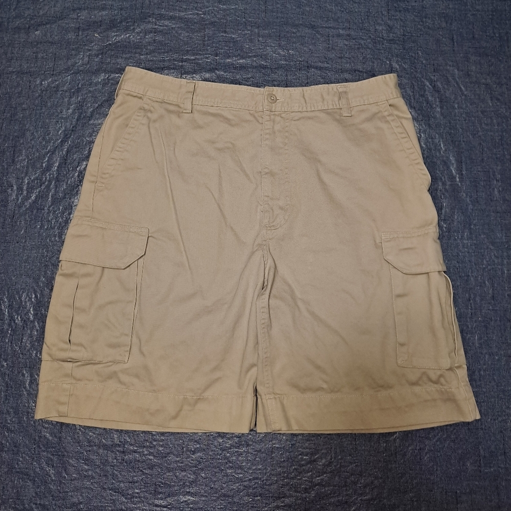 Saddlebred Men's Cargo Shorts Size 36 Tan/Creme 6 Pockets 7 Belt Loops Casual